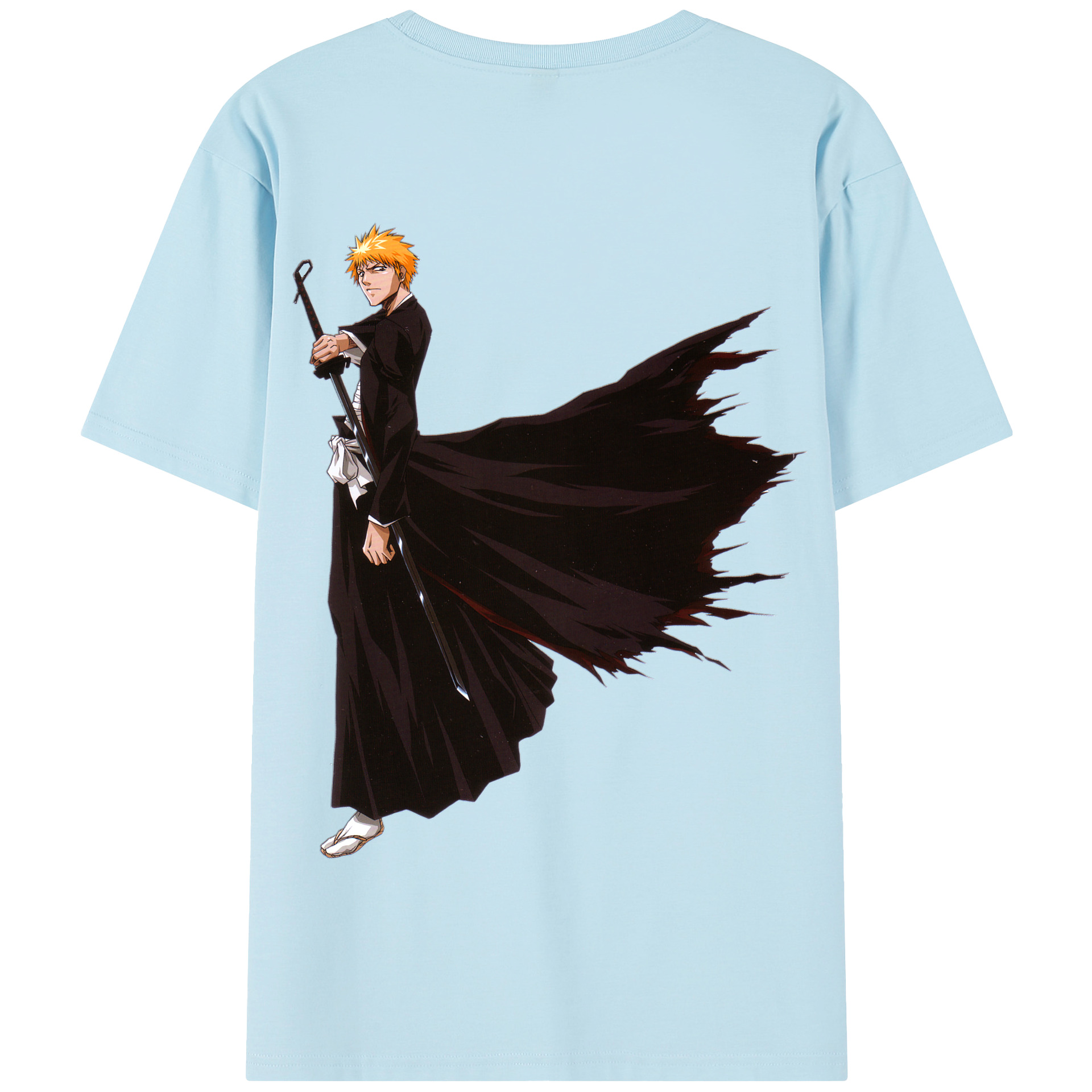 （画像用） ブリーチ 黒崎一護（くろさき いちご）BLEACH Kurosaki Ichigo 綿100％半袖Tシャツ（背面プリント）